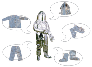 Heat-resistant aluminum foil exposure suit 